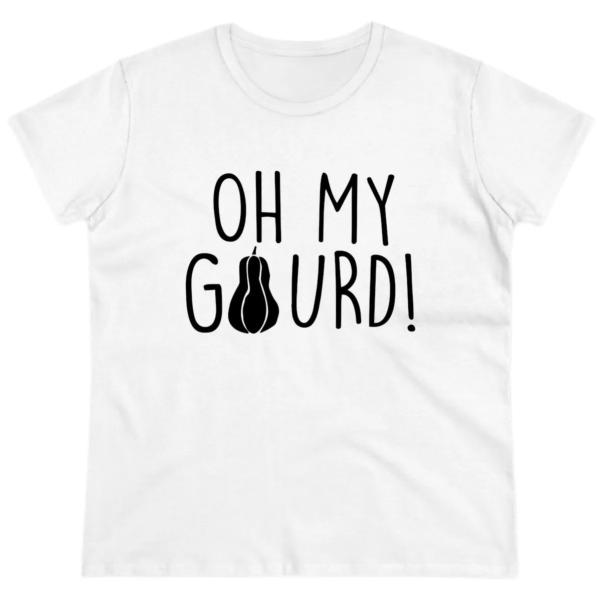 Oh My Gourd Thanksgiving Pun Design Ladies Tee in White